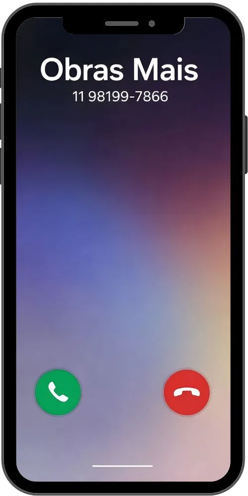 Cliente chegando pelo telefone sistema de aquisição de obras